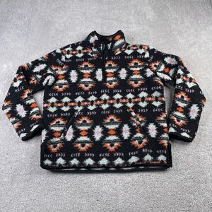 Wrangler Retro Sweater Womens Medium Black Aztec Southwestern Sherpa Fleece